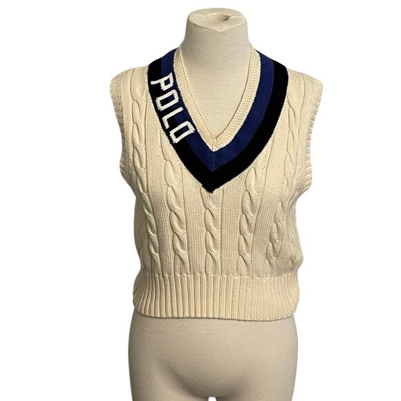 Polo Ralph Lauren Tops - Polo Ralph Lauren Women’s 100% Cotton Knit Cricket Vest Size Medium